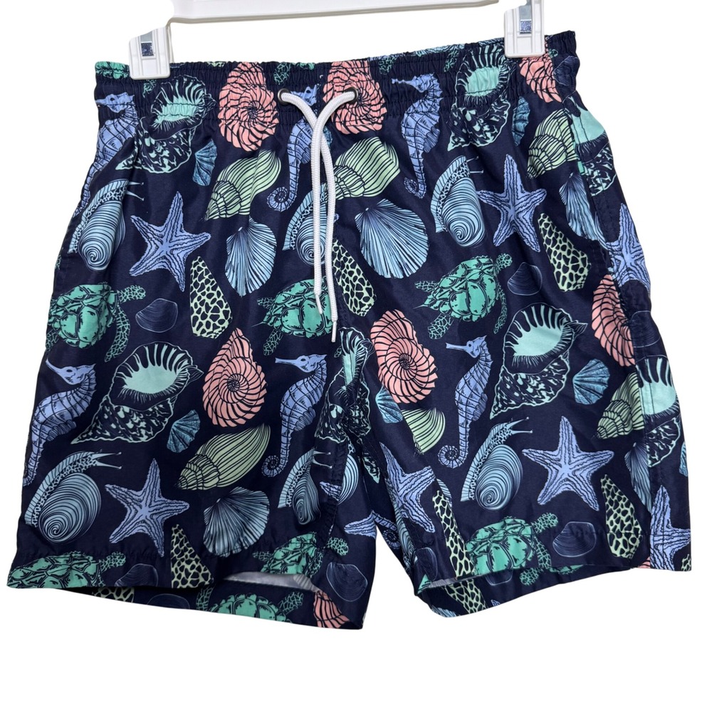 Trunks Surf &‎ Swim Co. Swim Trunks Medium Seashell Turtle Print Drawstring